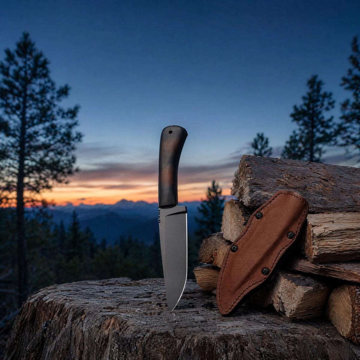 Outdoor Camping Multi-Knife – Steel Blade & Wood Handle Outdoor Camping Knife Qst