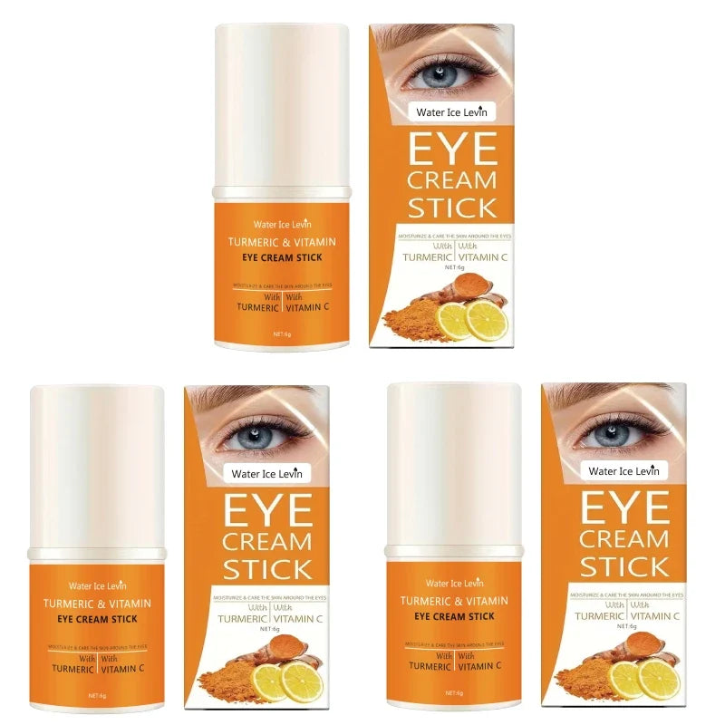 Turmeric Vitamin C Eye Cream Stick – Brighten & Smooth Eye Cream Stick Qme 6g 3pcs A Box