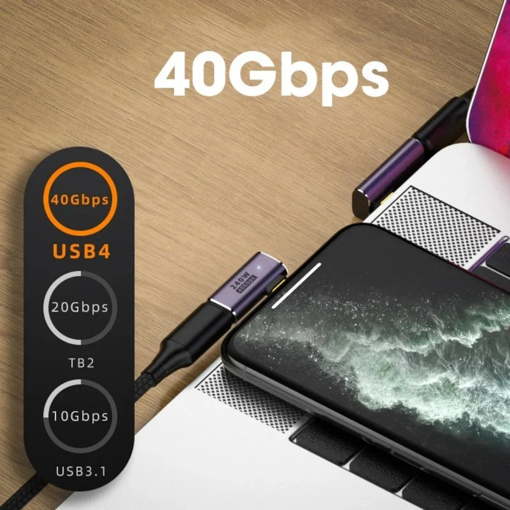 USB4 Type-C OTG Adapter 40Gbps 8K PD240W | Aluminum Alloy USB-C OTG Adapter Qme