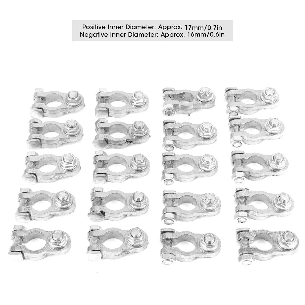 12V Aluminium Battery Terminal Connector Clamp Set – 20 Pack Battery Terminal Clamp Qme