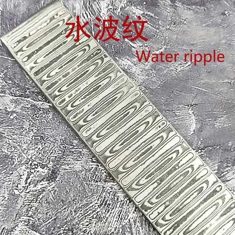 VG10 Damascus Steel Knife Blank – DIY Forged Steel Strip Knife Making Blank Qst 25x4x0.4CM(Water)