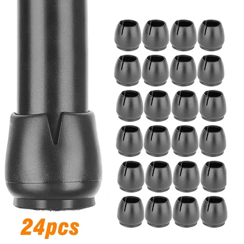 Silicone Chair Leg Floor Protector Pads – Non-Slip Felt Caps Floor Protector Pads Qme Black & White