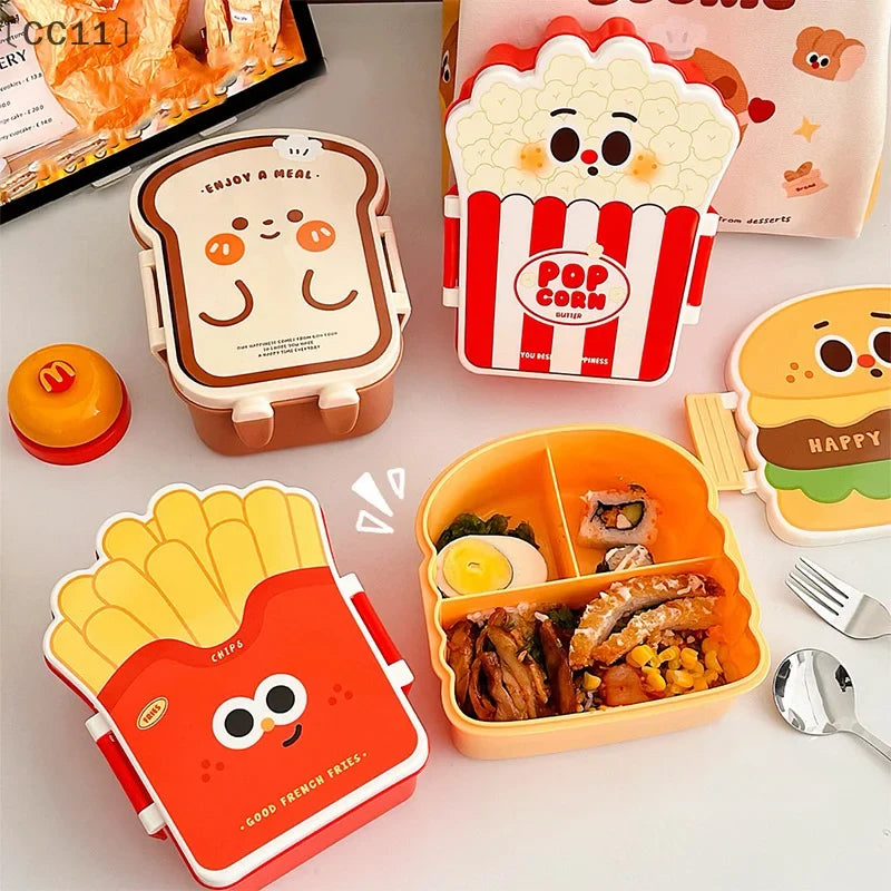 Bento Lunch Box with Compartments & Utensils – 800ml Bento Lunch Box Qme