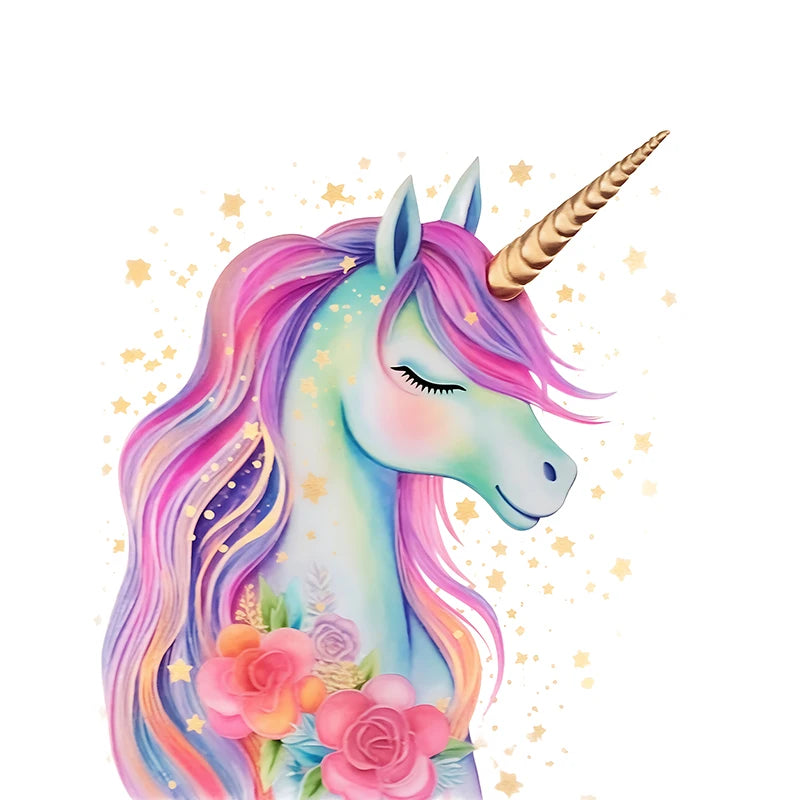 Unicorn Pastel Rainbow Canvas Wall Art – Nursery & Kids Room Canvas Wall Art Qst Blue 40x50cm Unframed