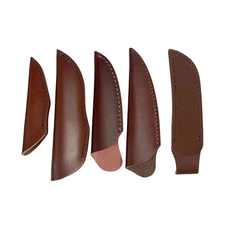 Cowhide Leather Knife Sheath with Cut-Resistant Strip Leather Knife Sheath Qst