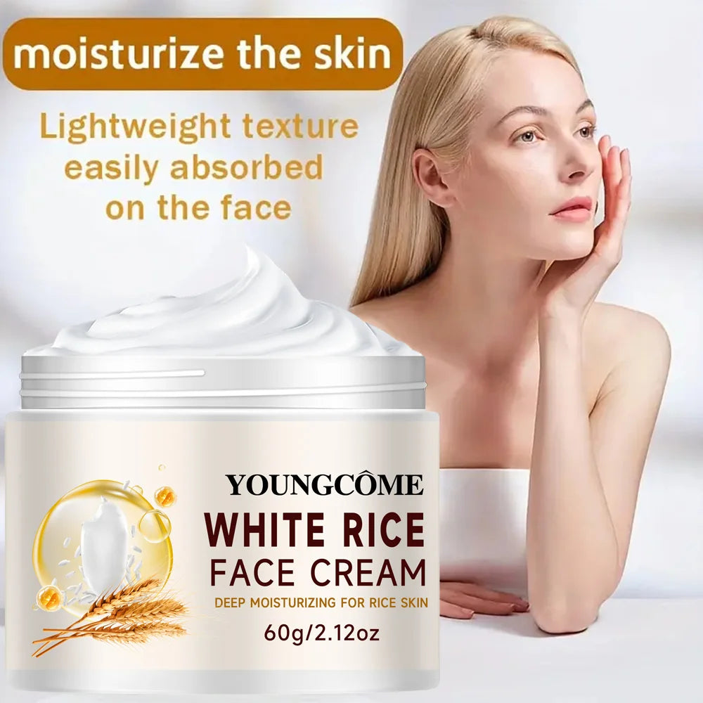 YOUNGCOME Rice Water Moisturizing Face Cream 30g/60g Facial Moisturizer Qst
