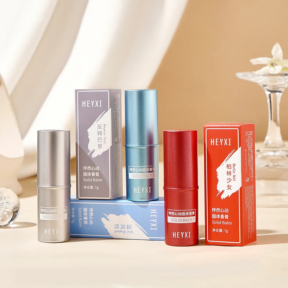 Solid Perfume Balm Set of 3 | Long-Lasting Portable Fragrance Solid Perfume Balm Qme 3pcs