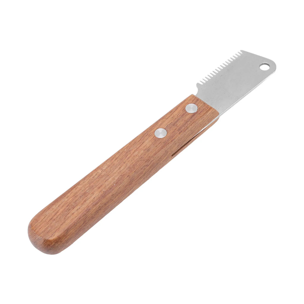 Wood Handle Dog Deshedding Comb – Stainless Steel Pet Grooming Dog Grooming Comb Qme