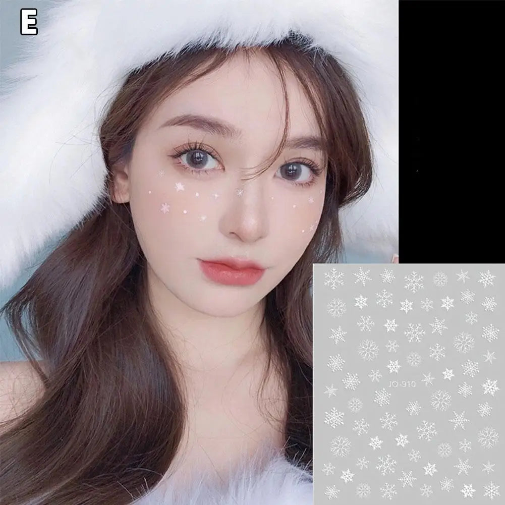 5D Christmas Snowflake Face & Eye Makeup Stickers | 12 Colors Eye Makeup Stickers Qme E CN