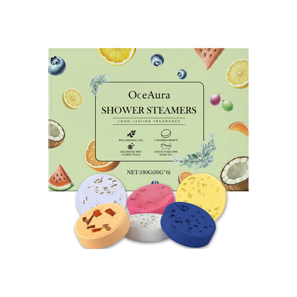 OceAura 6-Pack Aromatherapy Shower Steamers – Spa Gift Set Shower Steamers Qst 1 BOX 213g