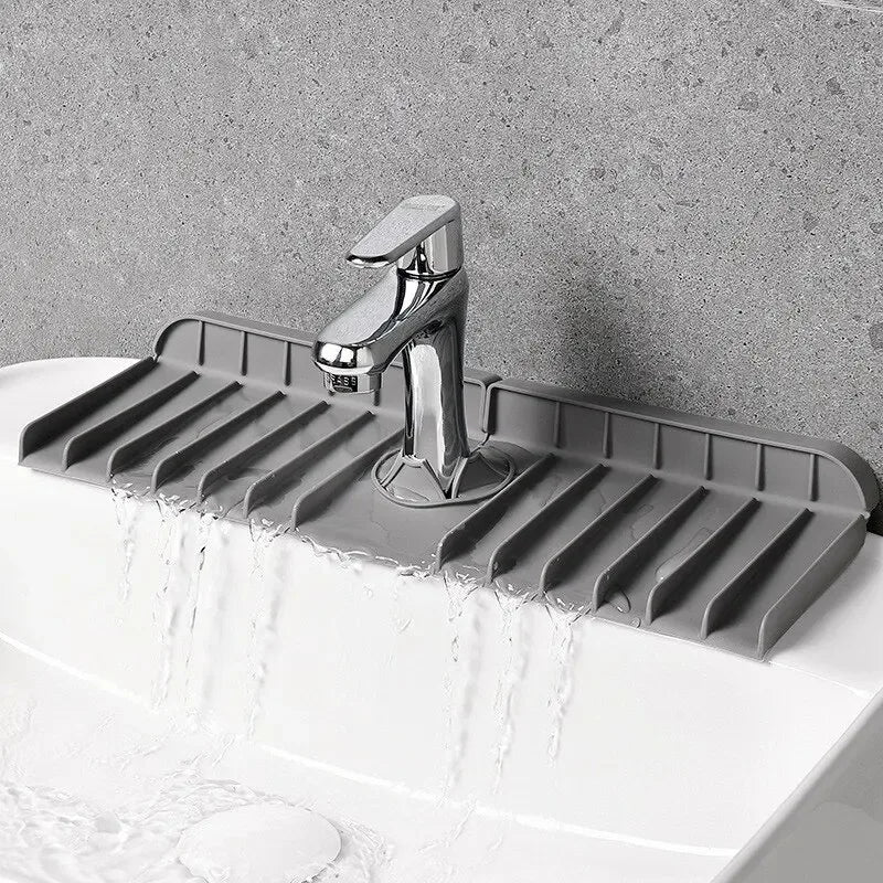 Silicone Faucet Sponge Holder & Sink Drying Pad – 4 Colors Silicone Sink Organizer Qme
