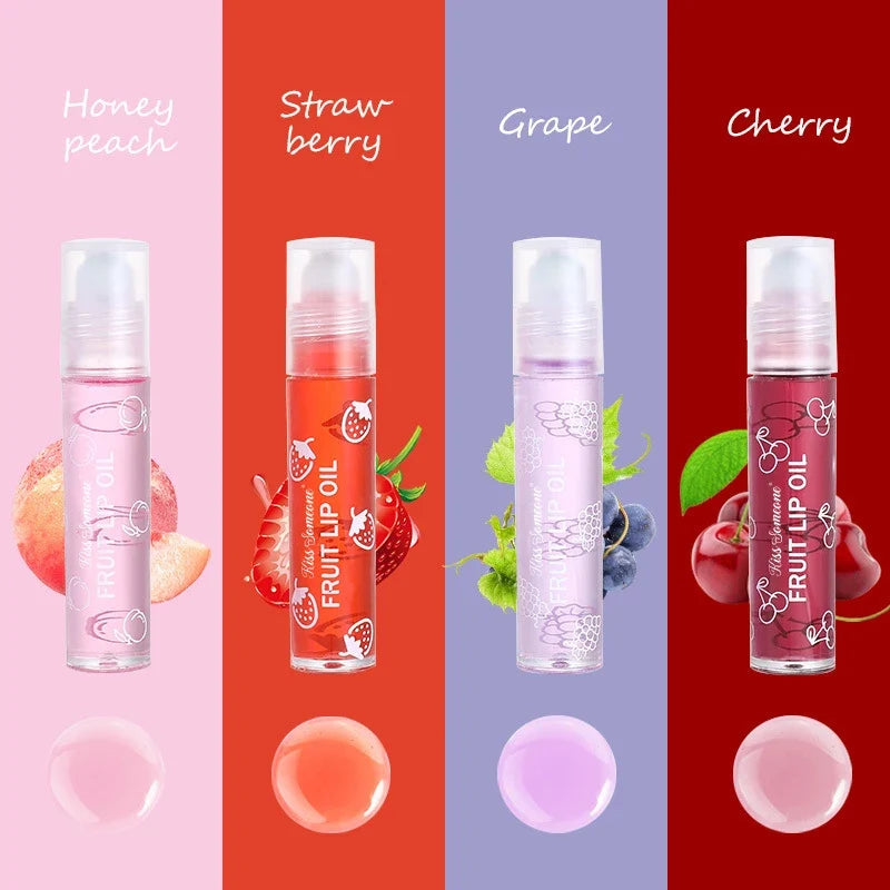 Fruit Ball Lip Oil Moisturizing Balm – 4-Pack Lip Care Set Lip Oil Balm Qme