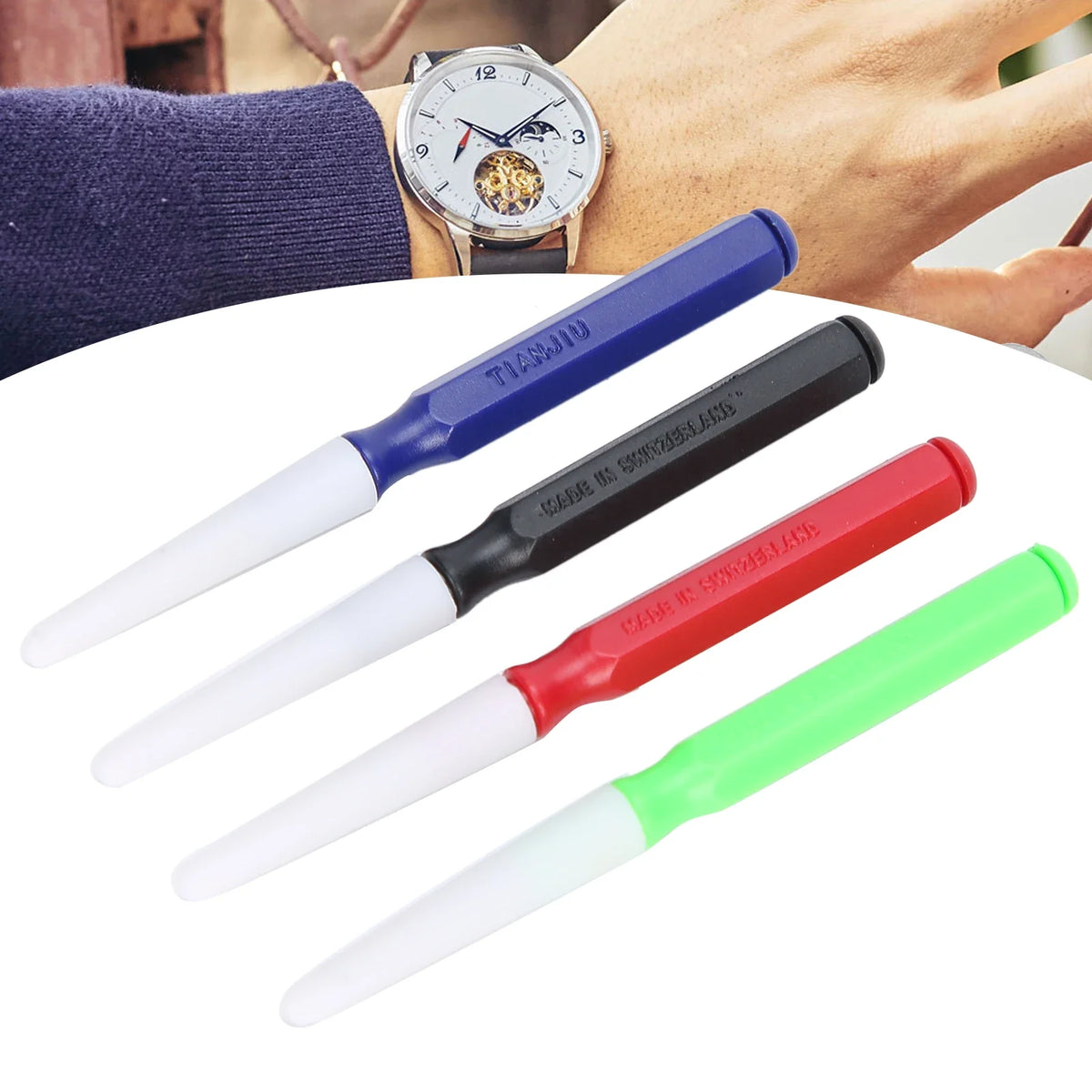 Watch Lubricant Oiler Pin Pen Set – 4-Piece Watchmaker Tool Watch Repair Tool Qme