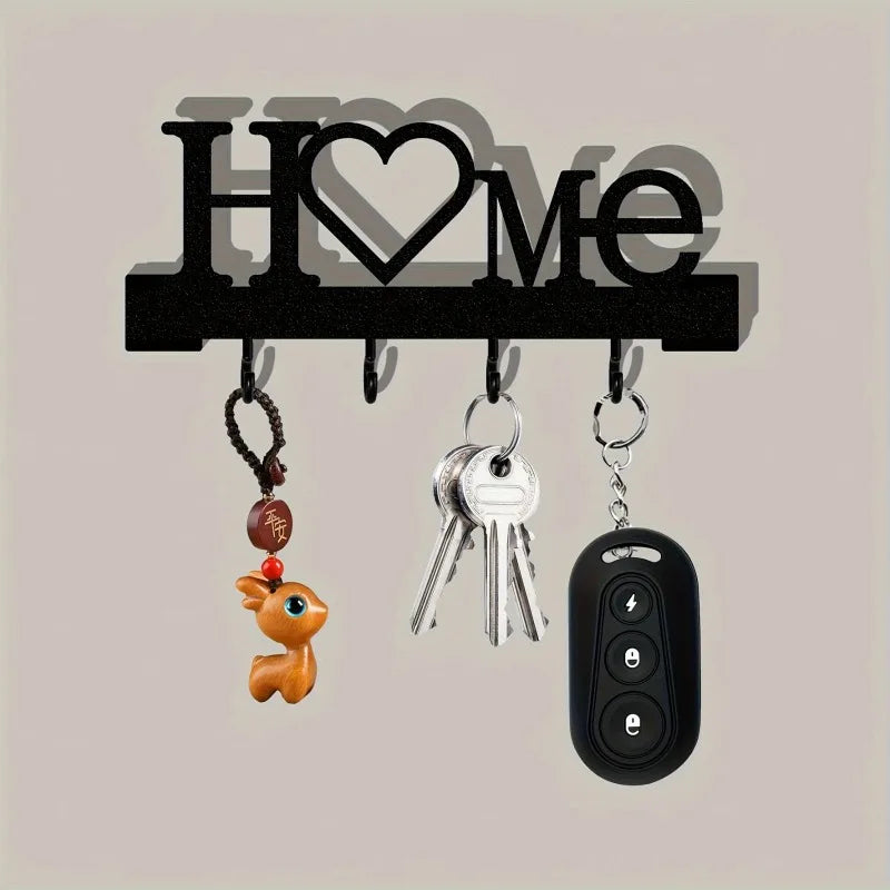 Love Heart Wall-Mounted Key Hook Entry Organizer – Iron Wall Key Hook Organizer Qme