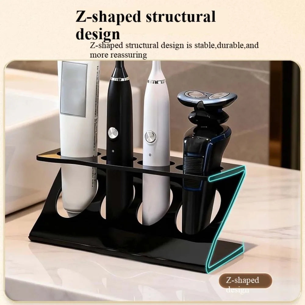 Multi-Slot Toothbrush Holder & Bathroom Countertop Organizer Bathroom Organizer Stand Qme