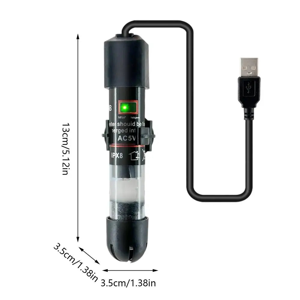 USB Fish Tank Heater – Precision Temp Control, 10W Submersible Aquarium Heater Qme Black China Mainland
