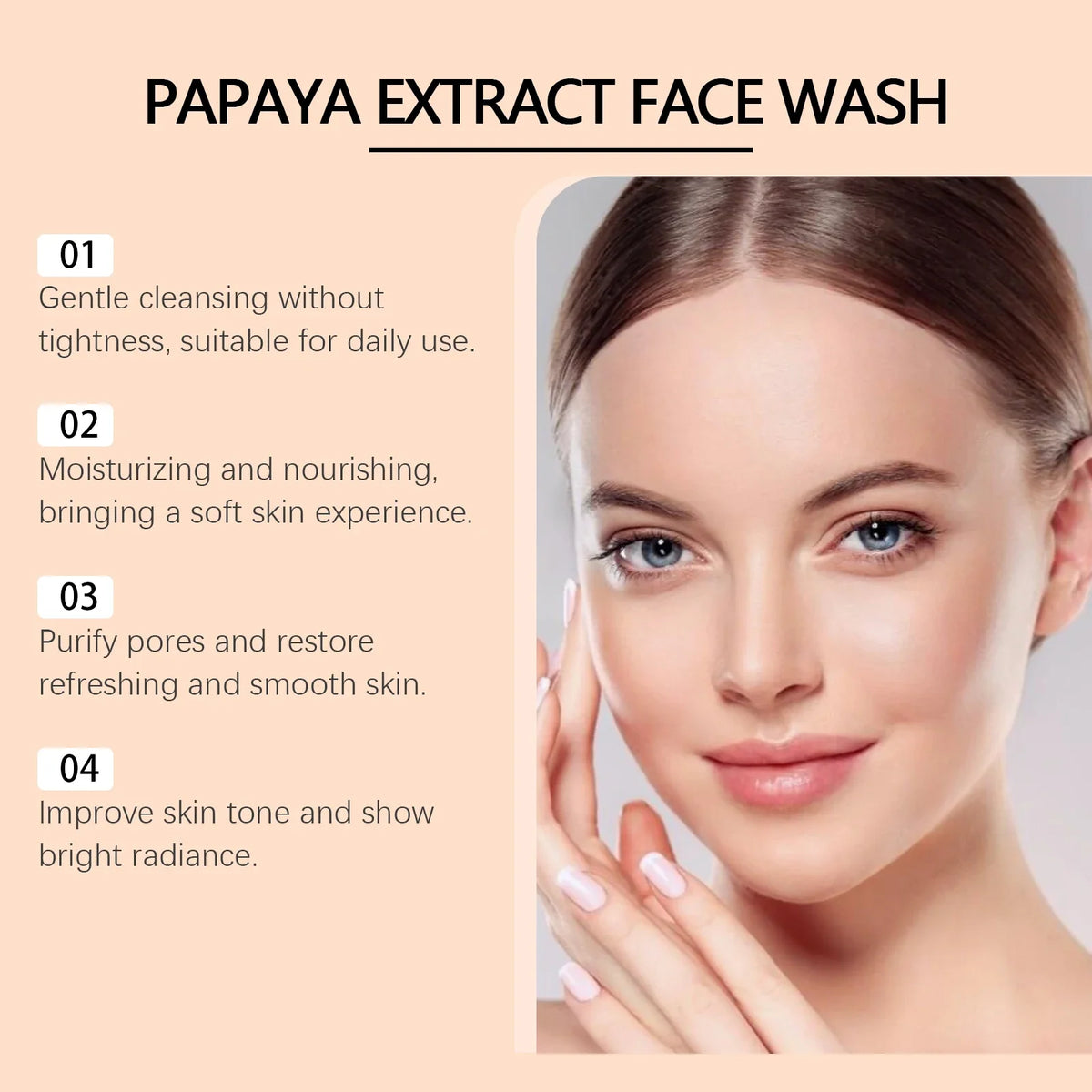 Papaya Face Wash – Oil Control Gentle Moisturizing Cleanser Face Wash Cleanser Qme