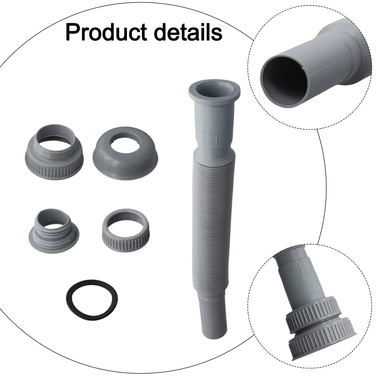 Expandable Kitchen Sink Drain Pipe Connecting Hose 32 45 56mm Sink Drain Hose Qme