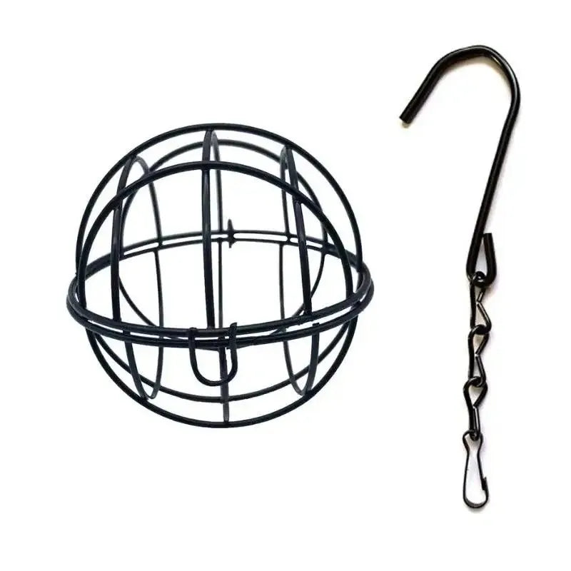 Metal Suet Ball Bird Feeder Hanging Chain – Squirrel Proof Hanging Bird Feeder Qme Black