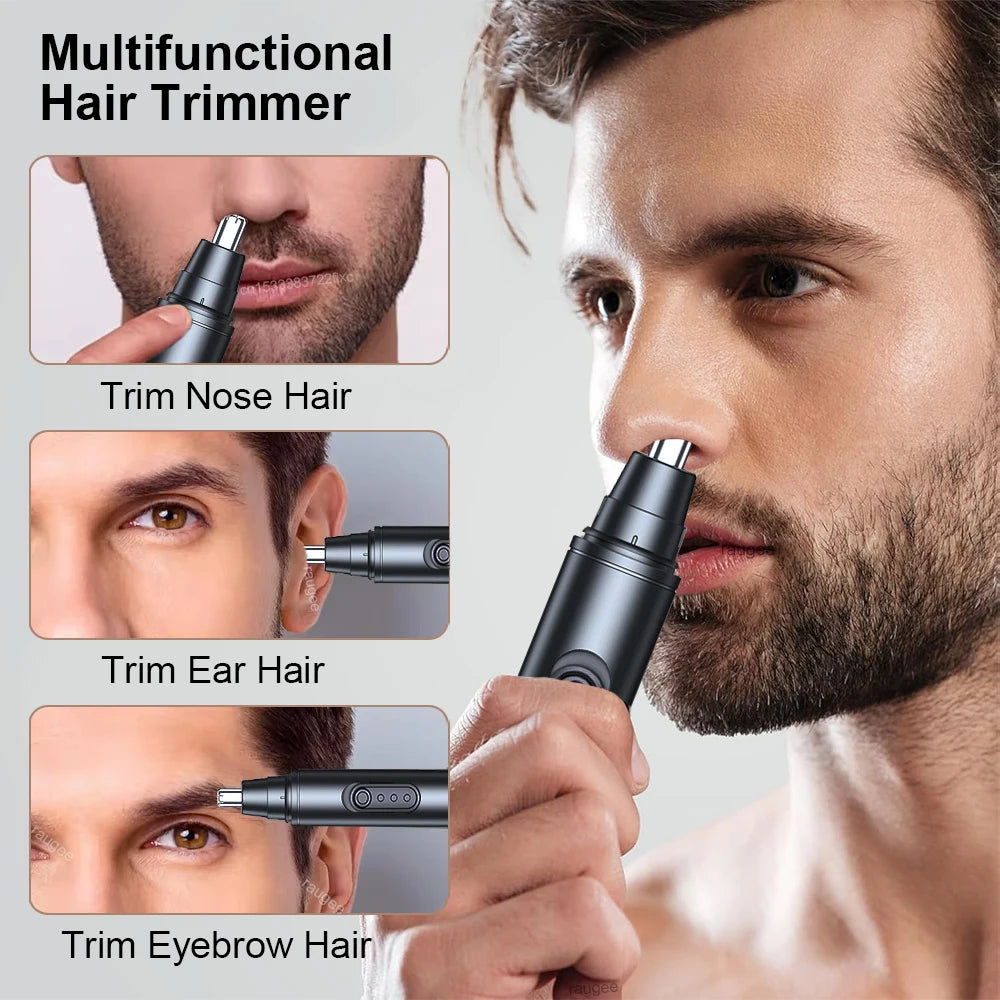 Electric Nose & Ear Hair Trimmer – Portable Rechargeable for Men Nose Hair Trimmer Qst