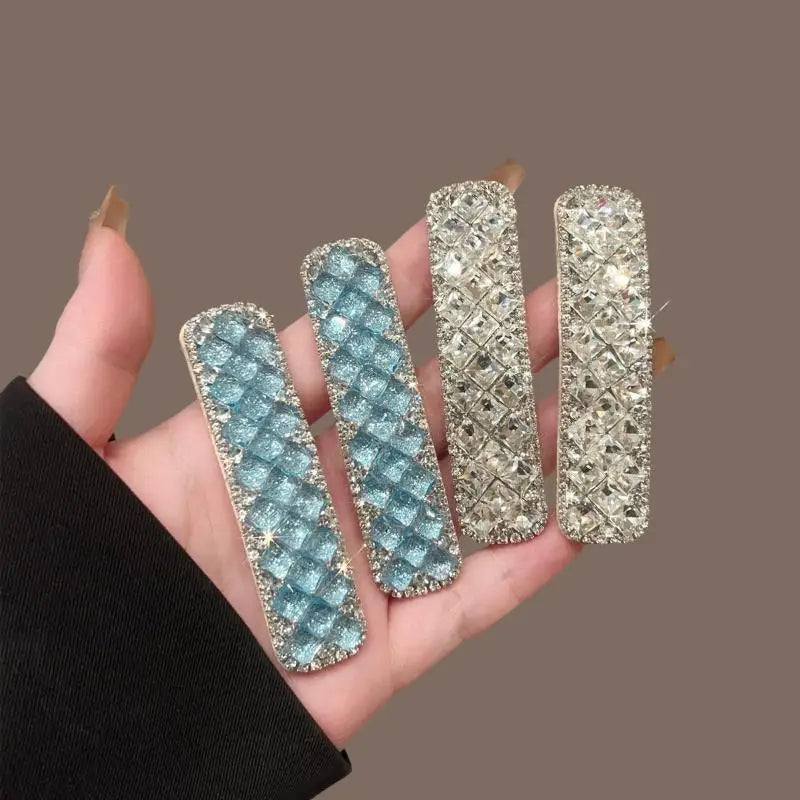 Crystal Zircon Hairpin Set – Rhinestone Side Clip & Bangs Clip Crystal Hair Clip Qst