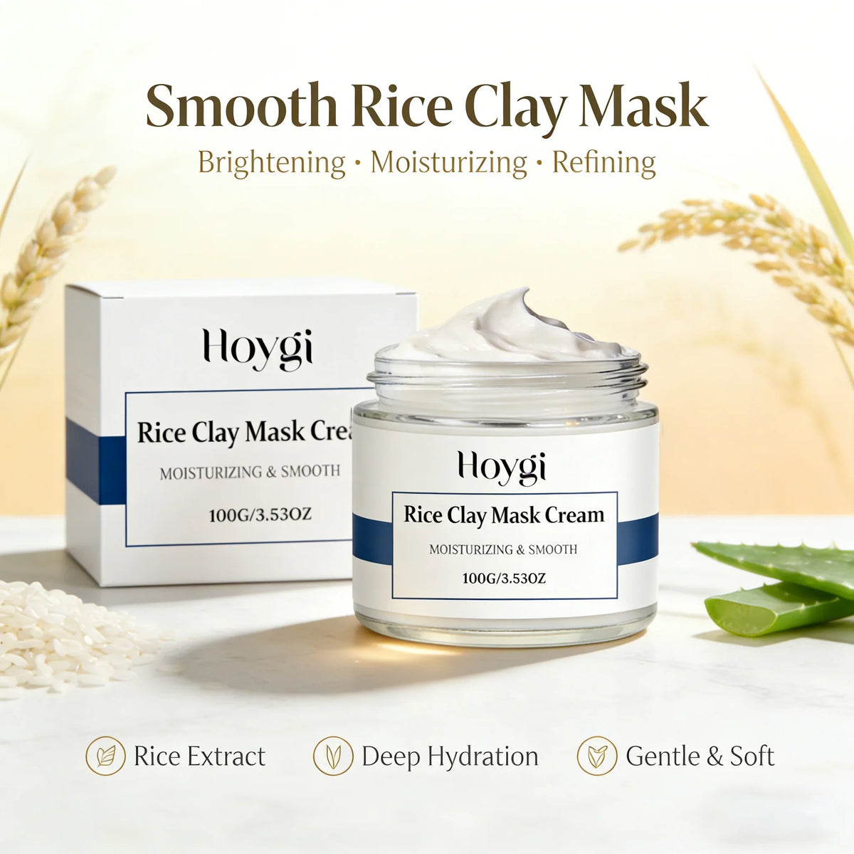 Rice Clay Face Mask – Brightening, Pore Cleansing & Hydrating Clay Face Mask Qme