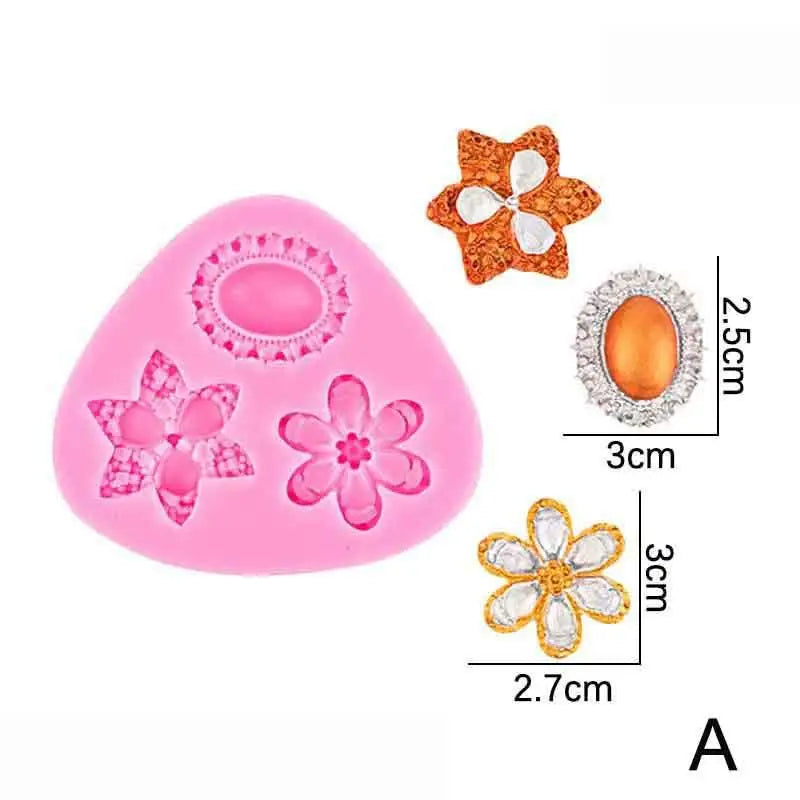 Silicone Fondant Mold – Crown, Mirror & Photo Frame Designs Silicone Baking Mold Qst A Pink