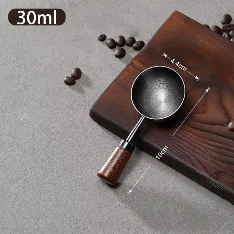 Walnut Wood & Stainless Steel Coffee Scoop Tablespoon Coffee Measuring Scoop Qme A6