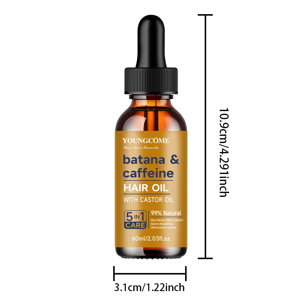 YOUNGCOME Batana & Caffeine Hair Oil – Nourish & Strengthen Hair Treatment Oil Qst 60ML
