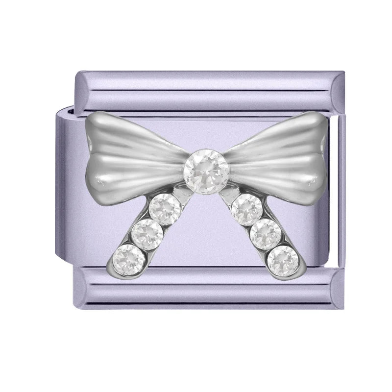 Zircon Butterfly Moon Stars Bow Italian Charm Links – Purple