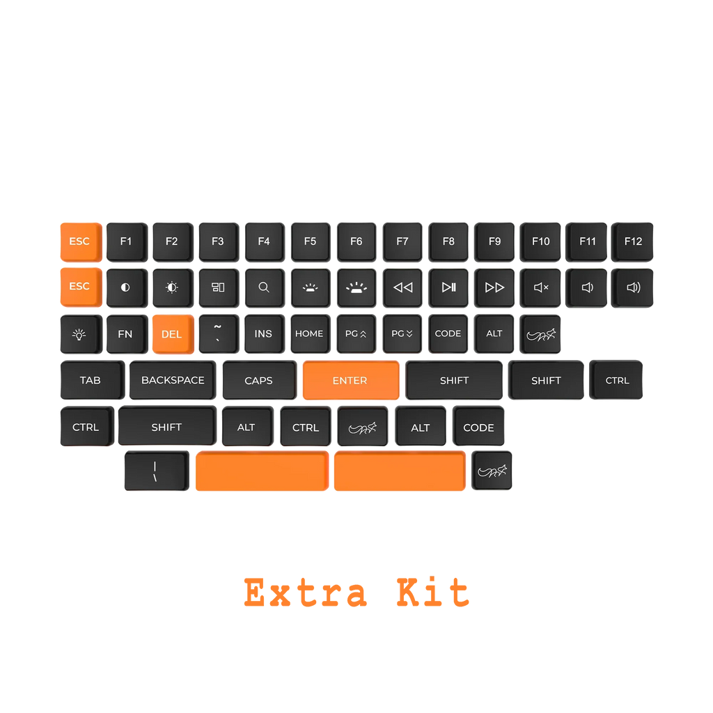 CHOSFOX Low Profile PBT Keycaps | Kailh Choc 1350 Switch Mechanical Keyboard Keycaps Qme EXTRA KIT