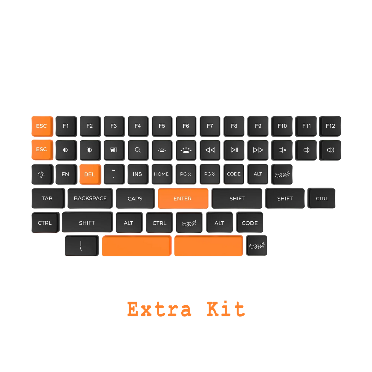 CHOSFOX Low Profile PBT Keycaps | Kailh Choc 1350 Switch Mechanical Keyboard Keycaps Qme EXTRA KIT