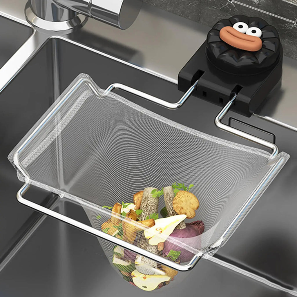 Folding Sink Strainer Basket with 50 Filter Mesh Bags Sink Strainer Basket Qme