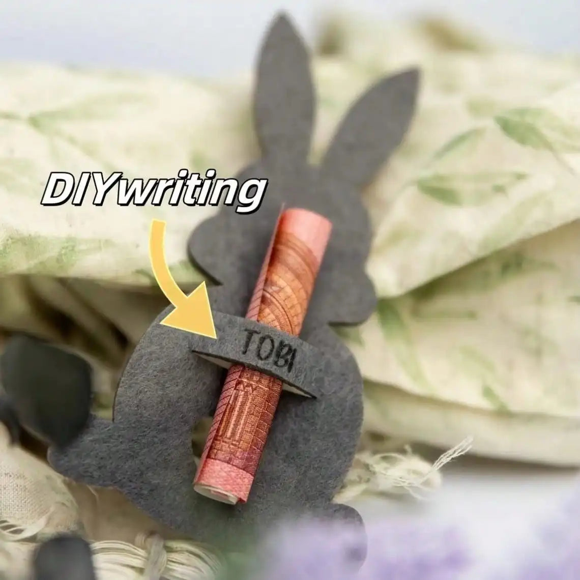 Easter Rabbit Felt Cutlery Roll Bag | Knife & Fork Organizer Cutlery Storage Bag Qme
