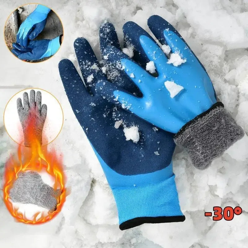 2 Pairs Winter Fishing Gloves Fleece Lined Thickened Warm Winter Fishing Gloves Qme