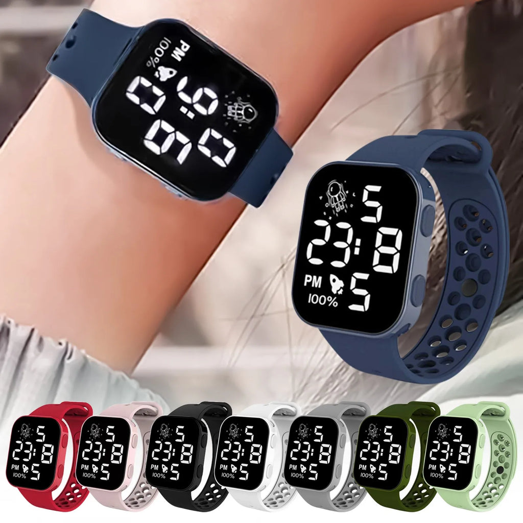 Kids LED Digital Watch | Silicone Strap, 8 Colors Kids Digital Watch Qme