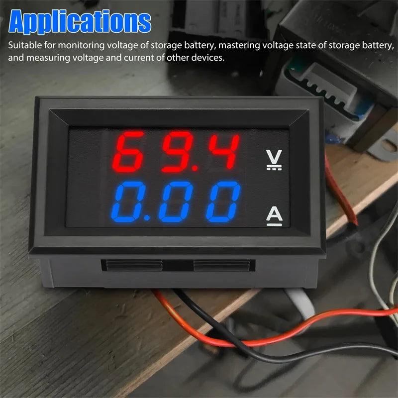 0-100V 10A Dual Display Digital Voltmeter Ammeter Panel Meter Digital Panel Meter Qme