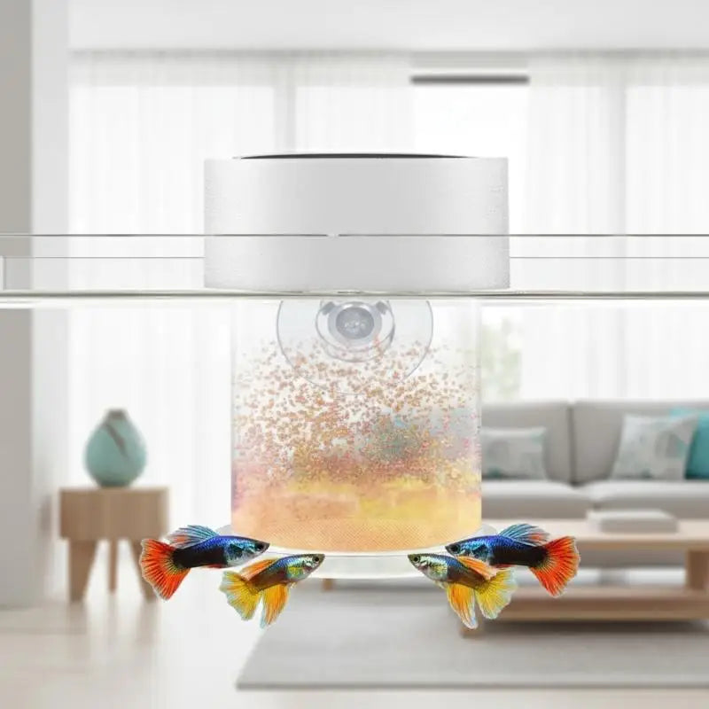 Transparent Acrylic Fish Tank Food Feeder Cup | Aquarium Accessory Aquarium Feeder Cup Qme