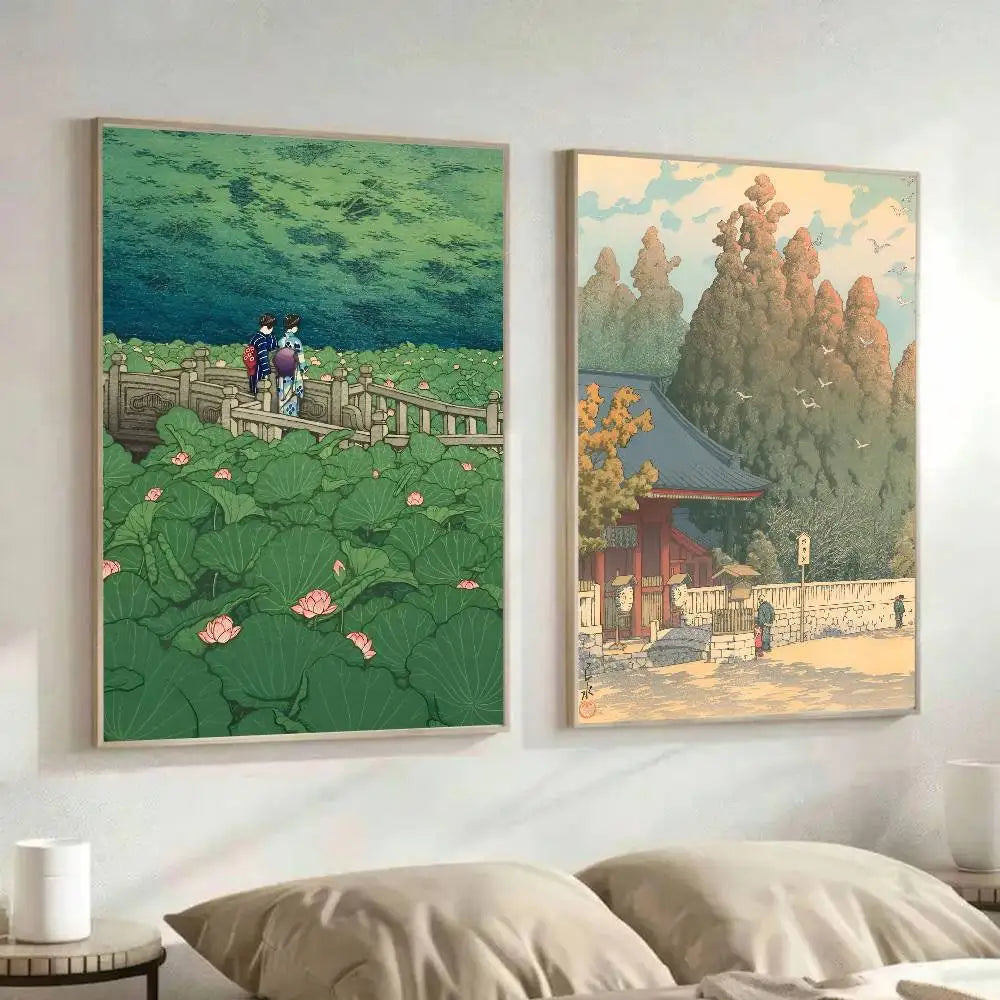 Kawase Hasui Canvas Wall Art Poster – Waterproof Home Decor Canvas Wall Art Qst