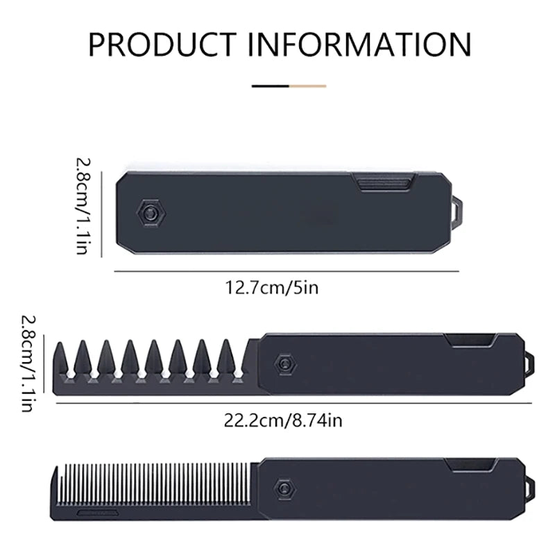 2-in-1 Folding Pocket Comb – Wide & Fine Tooth Hair & Beard Folding Hair Comb Qst
