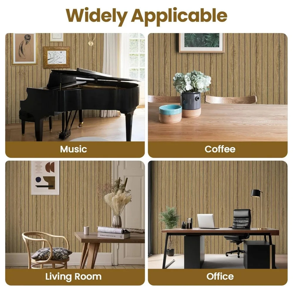 Self-Adhesive Wood Grain Wall Panel Sticker | Waterproof Peel & Stick Wallpaper Qme