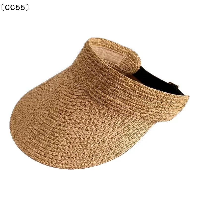 Woven Straw Sun Visor Hat – Wide Brim UV Protection for Women Straw Sun Visor Hat Qst