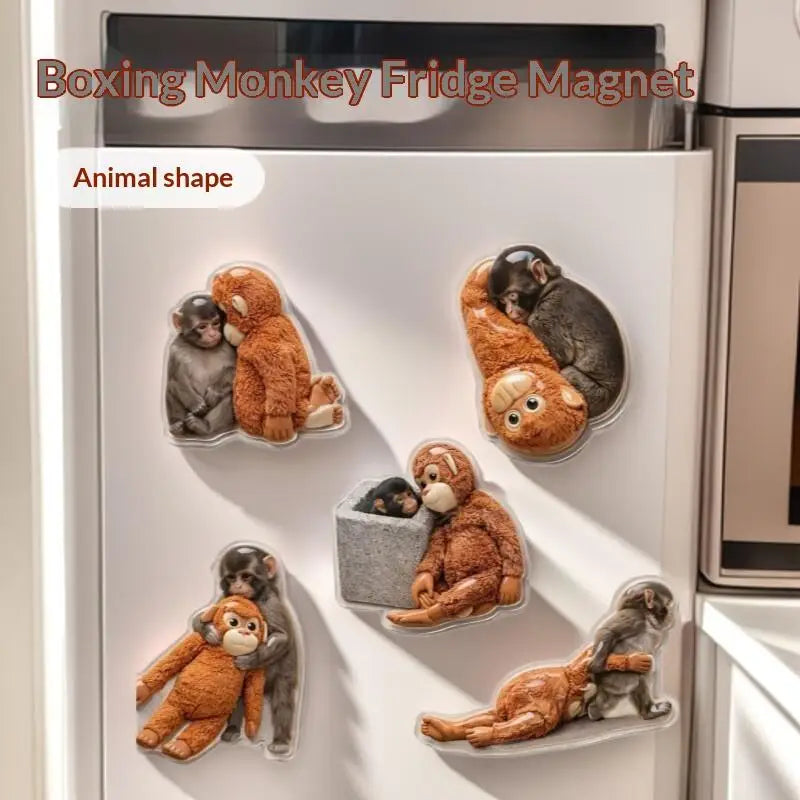Monkey Refrigerator Magnet & Memo Message Holder | 5 Colors Decorative Magnet Holder Qme