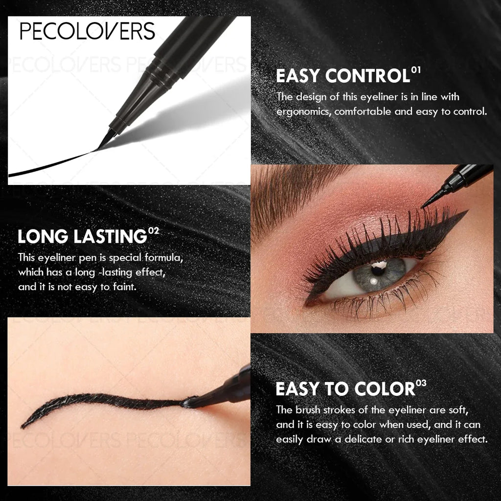 Ultra-Fine Tip Liquid Eyeliner Pen – Waterproof, Black & Brown Liquid Eyeliner Pen Qme