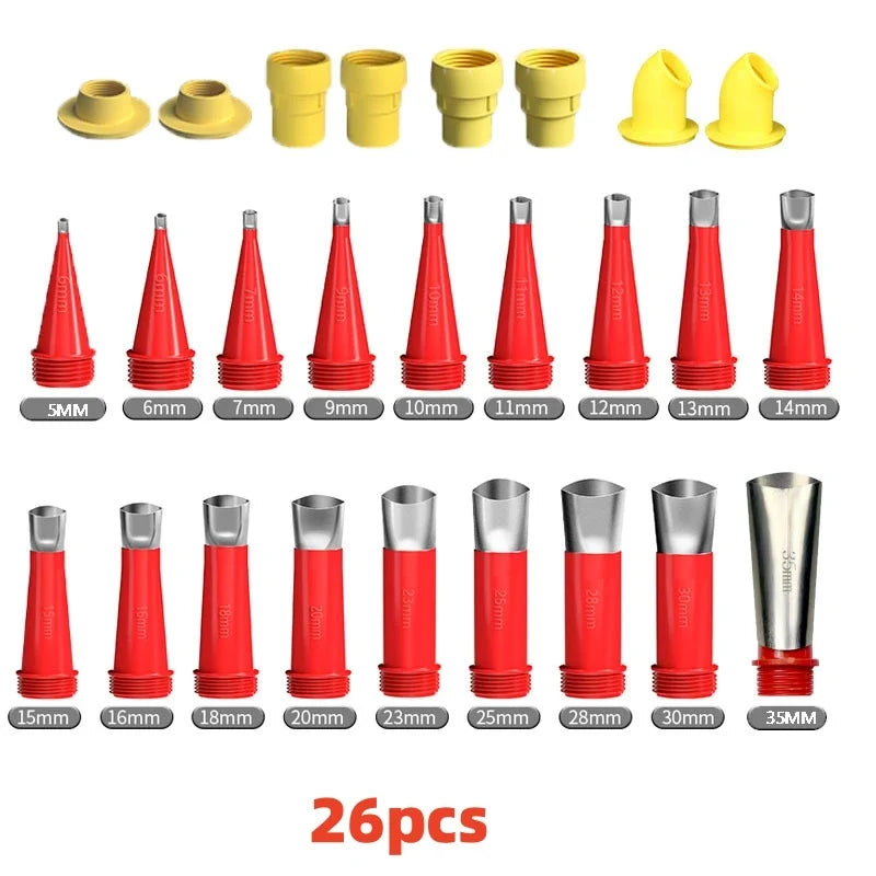Stainless Steel Caulk Gun Nozzle Applicator Set – Bath & Kitchen Caulk Nozzle Applicator Qme 26pcs
