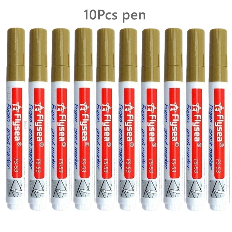 Waterproof Grout Pen Tile Marker – 10 Pack, 18 Colours Grout Repair Pen Qme 10Pcs Khaki