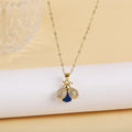Gold Plated Crystal Zirconia Bee Pendant Necklace Pendant Necklace Qme 1