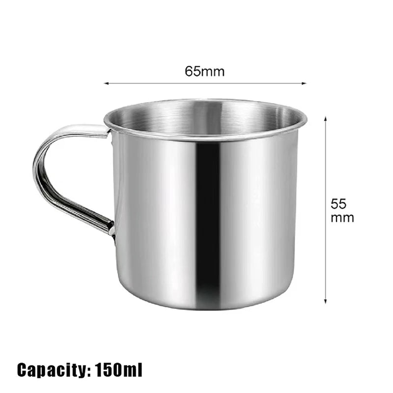 Stainless Steel Coffee Mug with Handle – Camping & Travel Stainless Steel Mug Qst 150ml 0