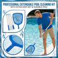 Retractable Triangular Folding Pool Skimmer Net & Telescopic Pole Pool Skimmer Net Qme White