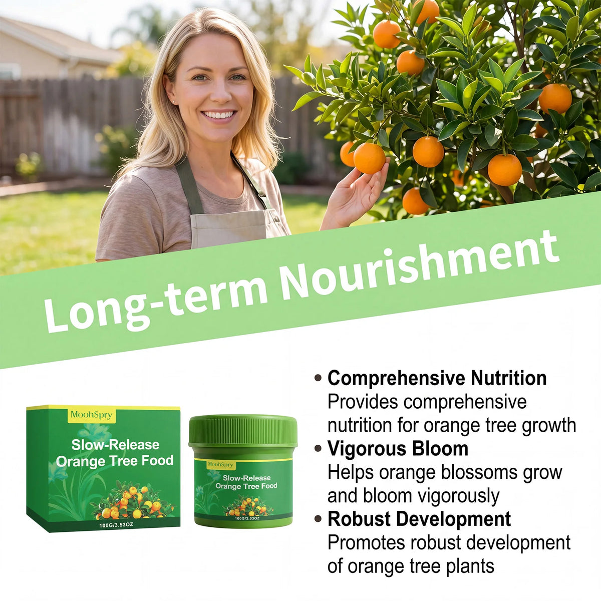 Slow-Release Organic Citrus & Orange Tree Fertilizer – MOONSPRY Organic Tree Fertilizer Qst